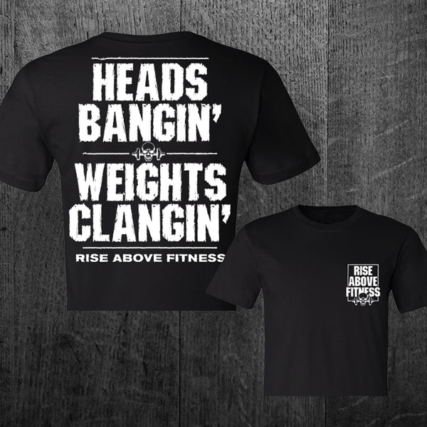 "HEADS BANGIN" Women's Custom Cut Crop Tee