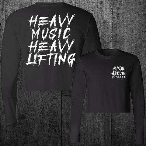 "HEAVY MUSIC" Women's Custom Cut Long Sleeve Crop