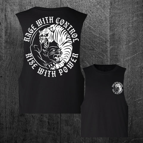 "RISE WITH POWER" Women's Custom Cut Crop Muscle Tee