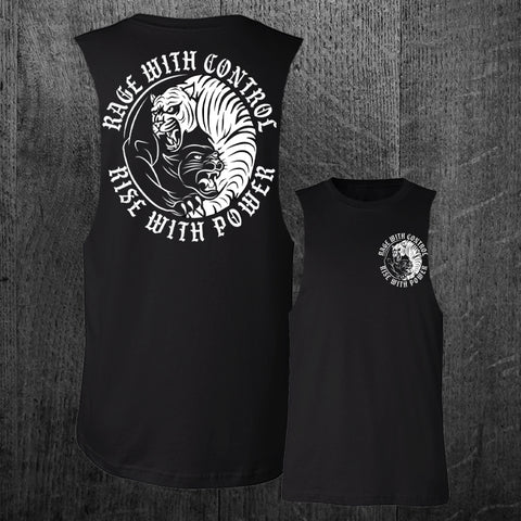 "RISE WITH POWER" Custom Cut Muscle Tee