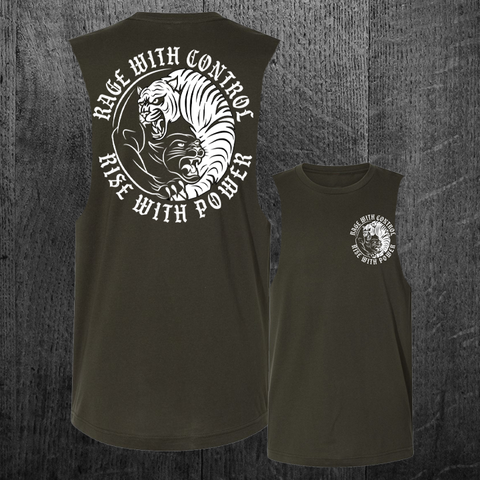 "RISE WITH POWER" Custom Cut Muscle Tee