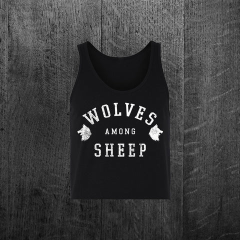 "WOLVES AMONG SHEEP" Women's Custom Cut Crop Tank