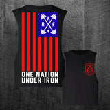 Limited Edition "ONE NATION UNDER IRON" Women's Custom Cut Crop Muscle Tee