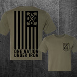 "ONE NATION UNDER IRON" Women's Custom Cut Crop Tee